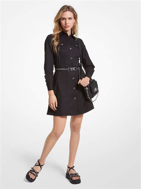 Organic Stretch Cotton Poplin Shirtdress 